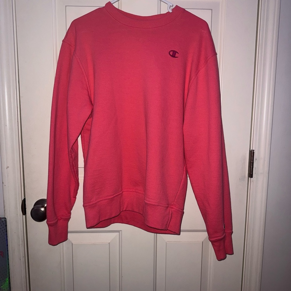 Champion Pink Crewneck Sweatshirt Soft Cotton Blend